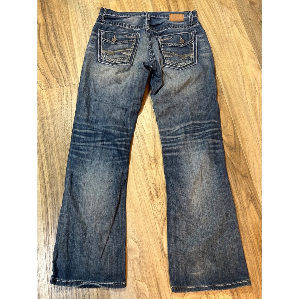 BKE Derek Mens Bootcut Jeans 32R Medium Wash Cotton Denim Flap Pocket 33x31